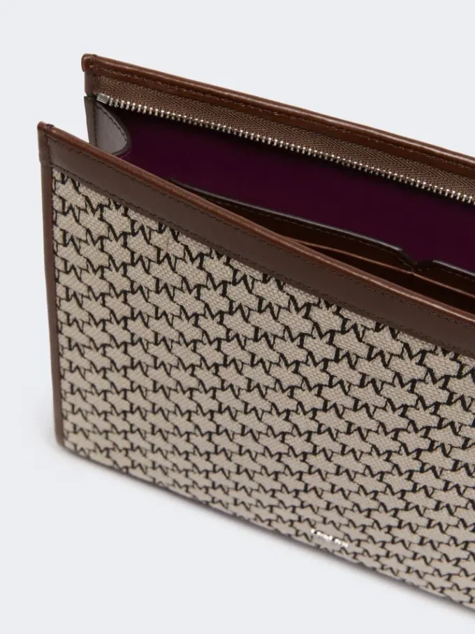 Cotton jacquard medium pouch, black