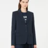 Cotton jersey blazer, navy