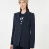 Cotton jersey blazer, navy