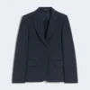 Cotton jersey blazer, navy