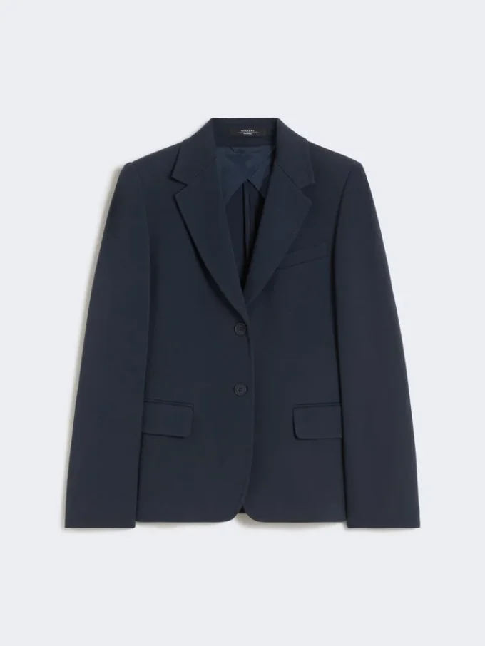 Cotton jersey blazer, navy