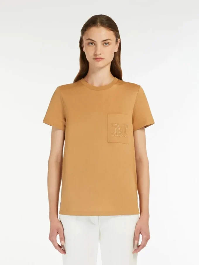 Cotton jersey t-shirt, camel