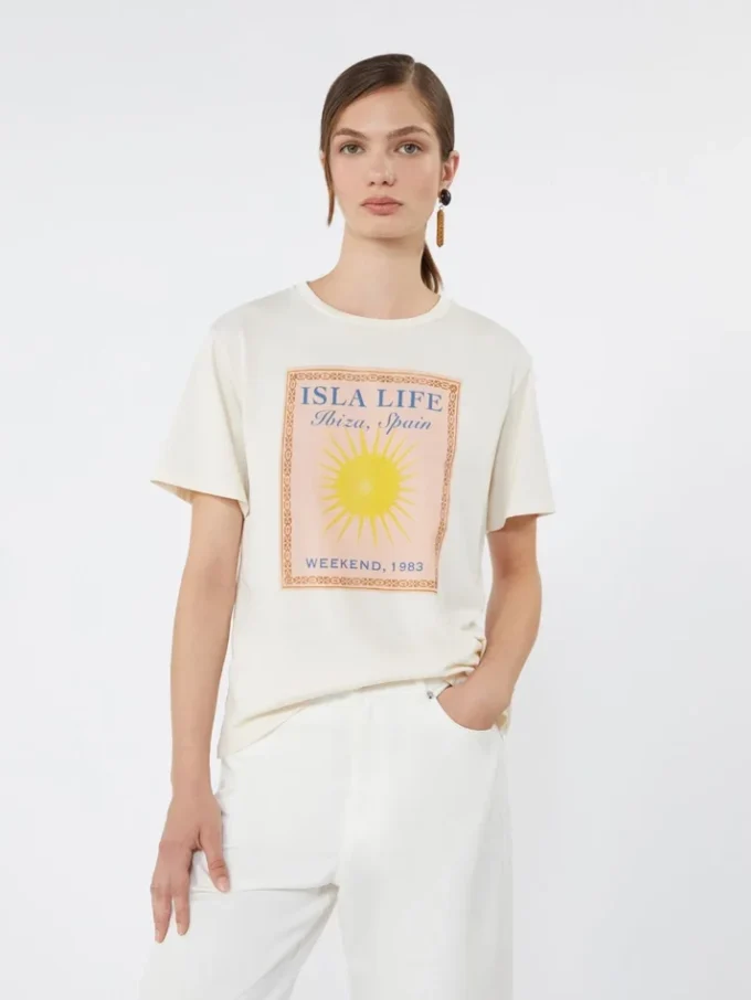 Cotton jersey t-shirt, ecru