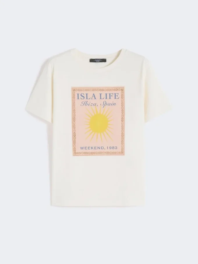 Cotton jersey t-shirt, ecru