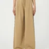 Cotton jersey trousers, hazelnut brown