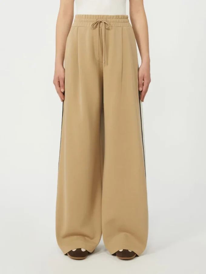 Cotton jersey trousers, hazelnut brown
