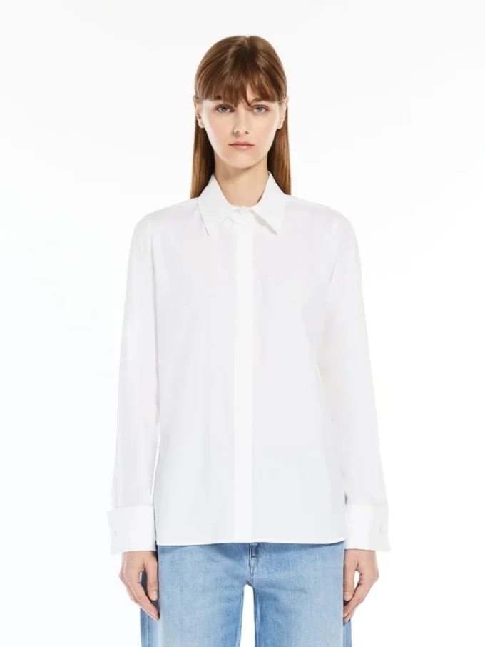 Cotton logo shirt, optical white