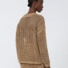 Cotton mesh jumper, desert