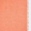 Cotton, modal and cashmere jacquard shawl, coral