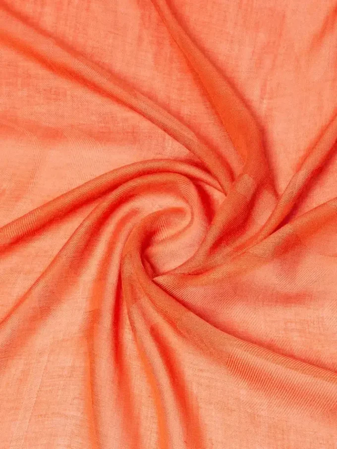Cotton, modal and cashmere jacquard shawl, coral