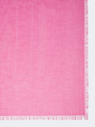 Cotton, modal and cashmere jacquard shawl, shocking pink