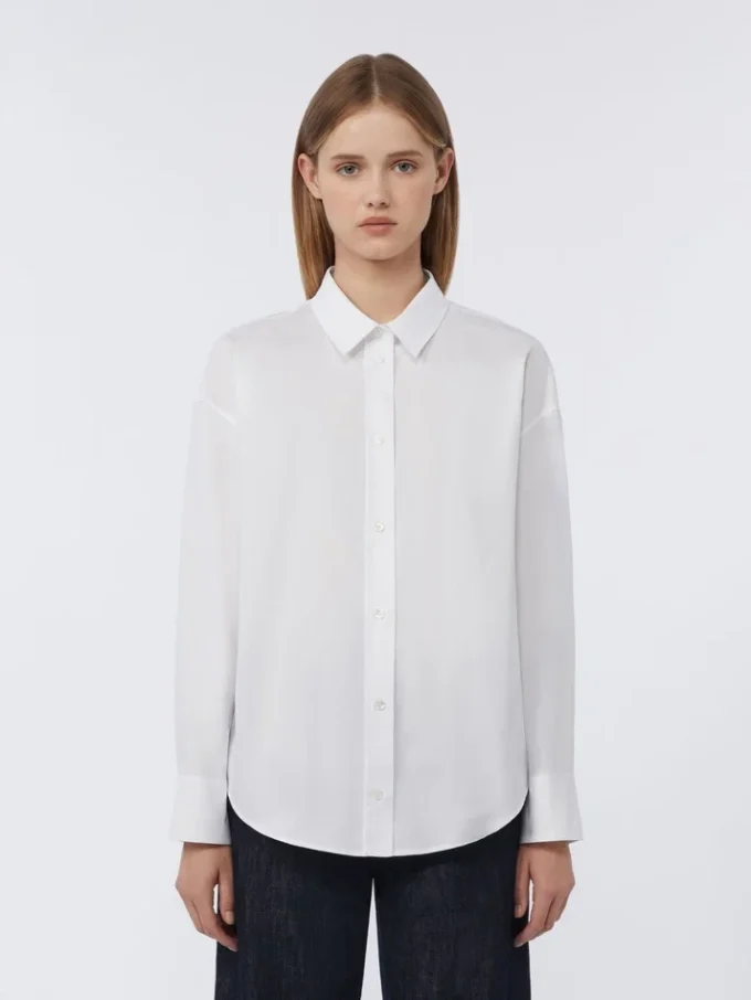 Cotton oxford shirt, white