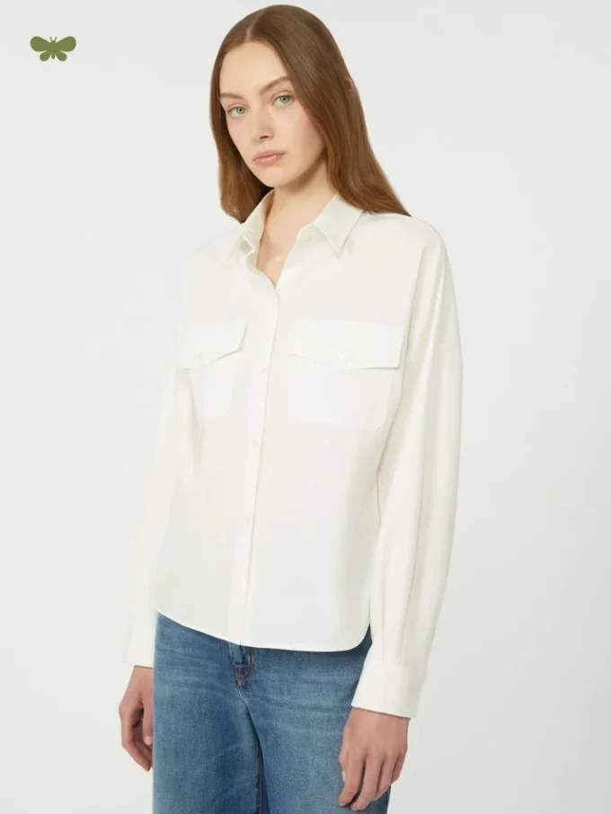 Cotton oxford shirt, white