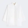 Cotton poplin oversize shirt, white