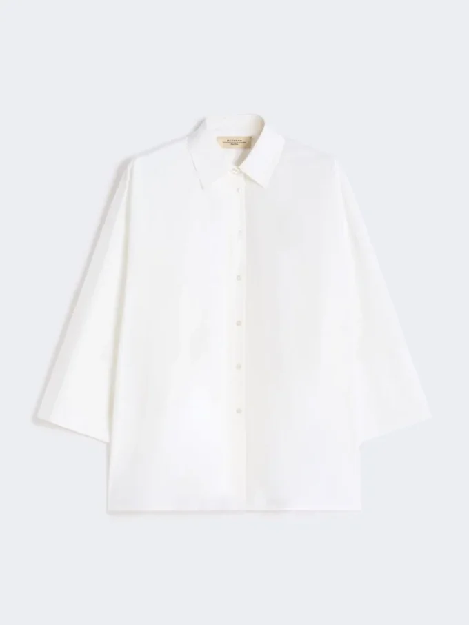 Cotton poplin oversize shirt, white