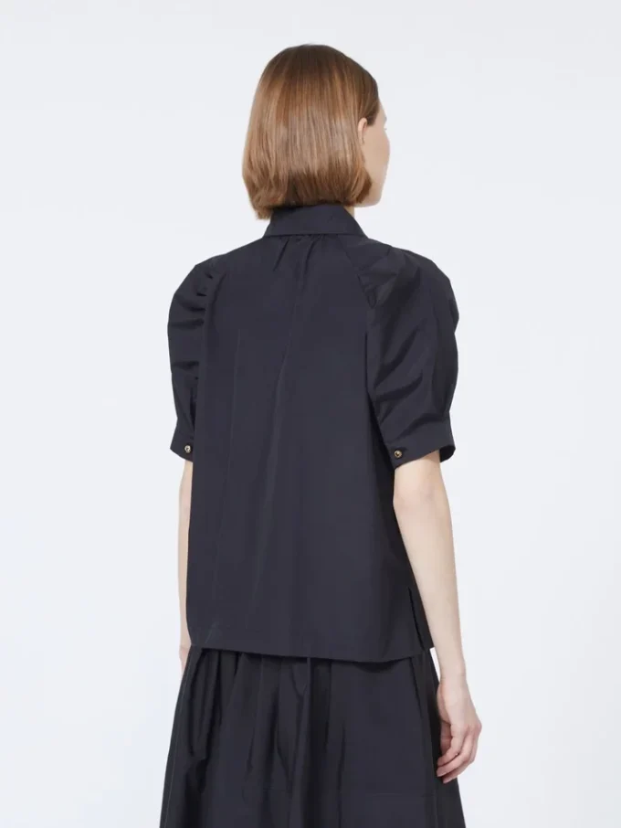 Cotton poplin shirt, black