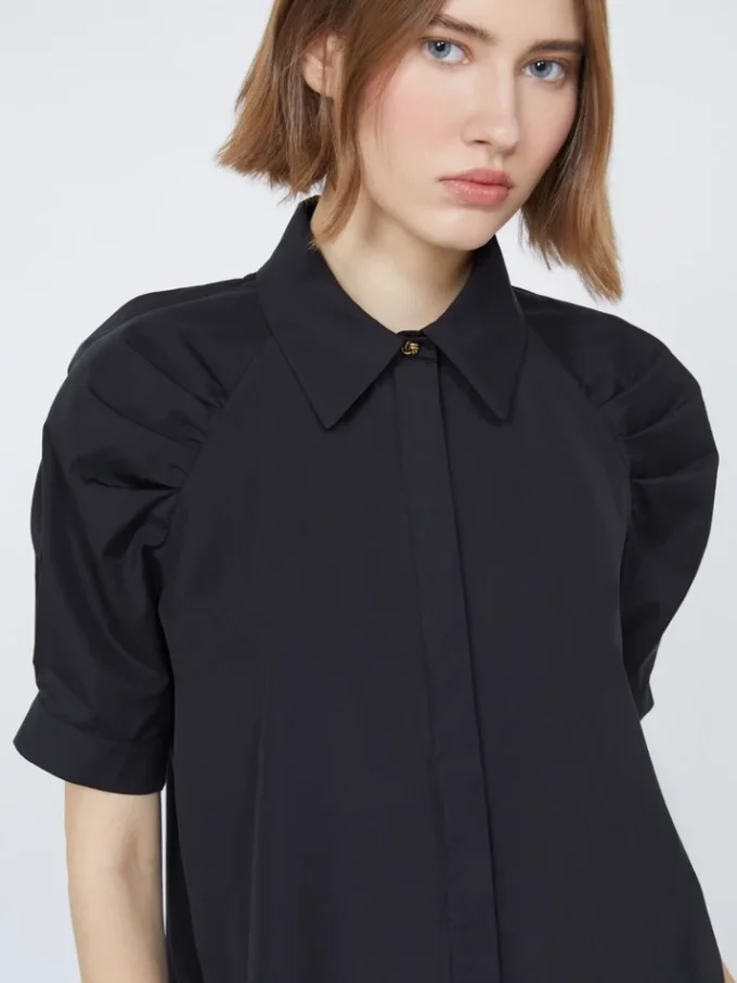 Cotton poplin shirt, black