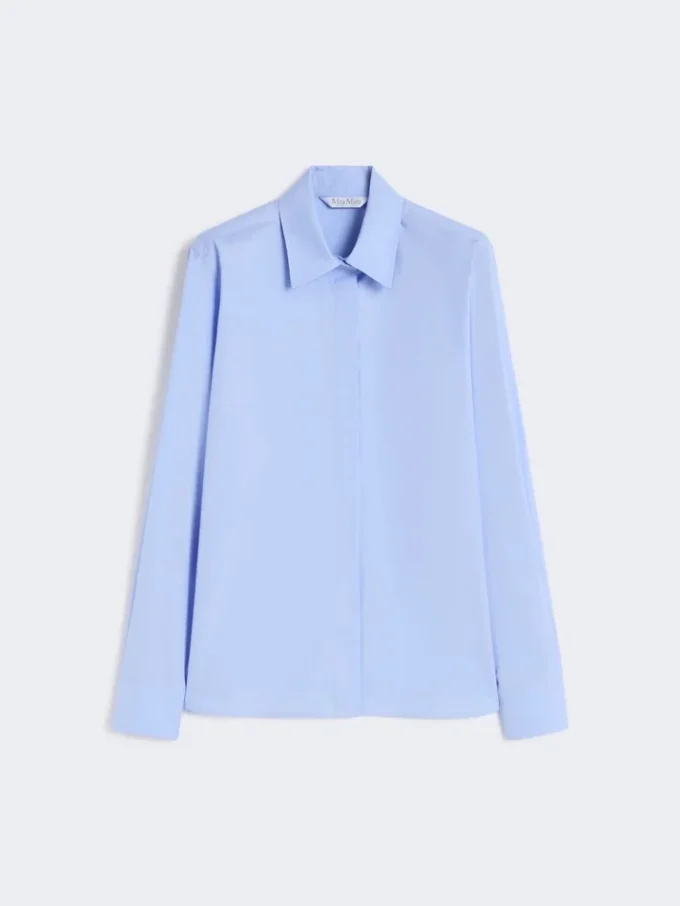 Cotton poplin shirt, light blue