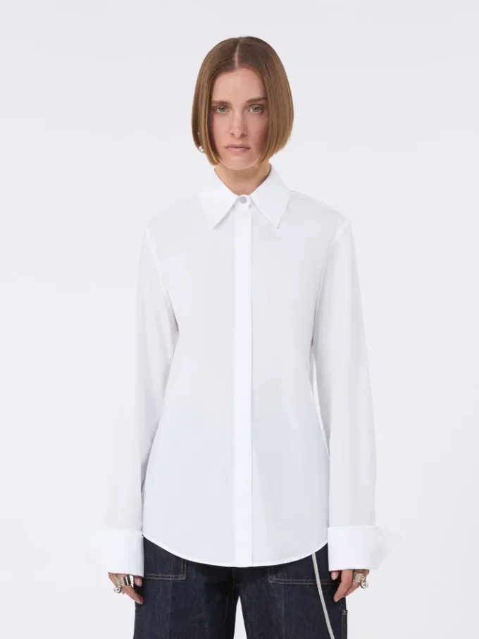 Cotton poplin shirt, optical white