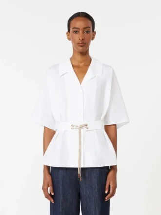 Cotton poplin shirt, white