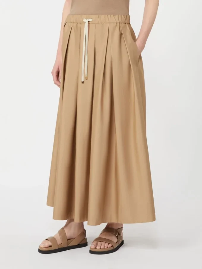 Cotton poplin skirt, desert