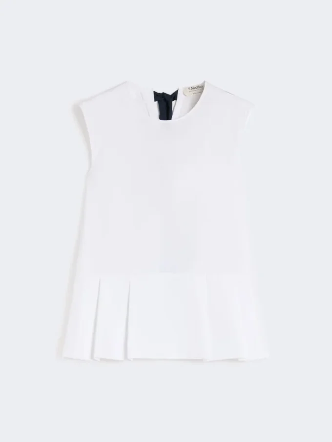Cotton poplin top, white
