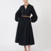 Cotton shirt dress, navy