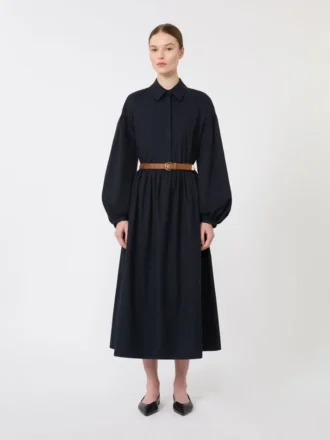 Cotton shirt dress, navy
