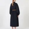 Cotton shirt dress, navy
