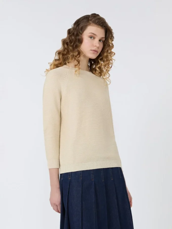Cotton sweater, ecru