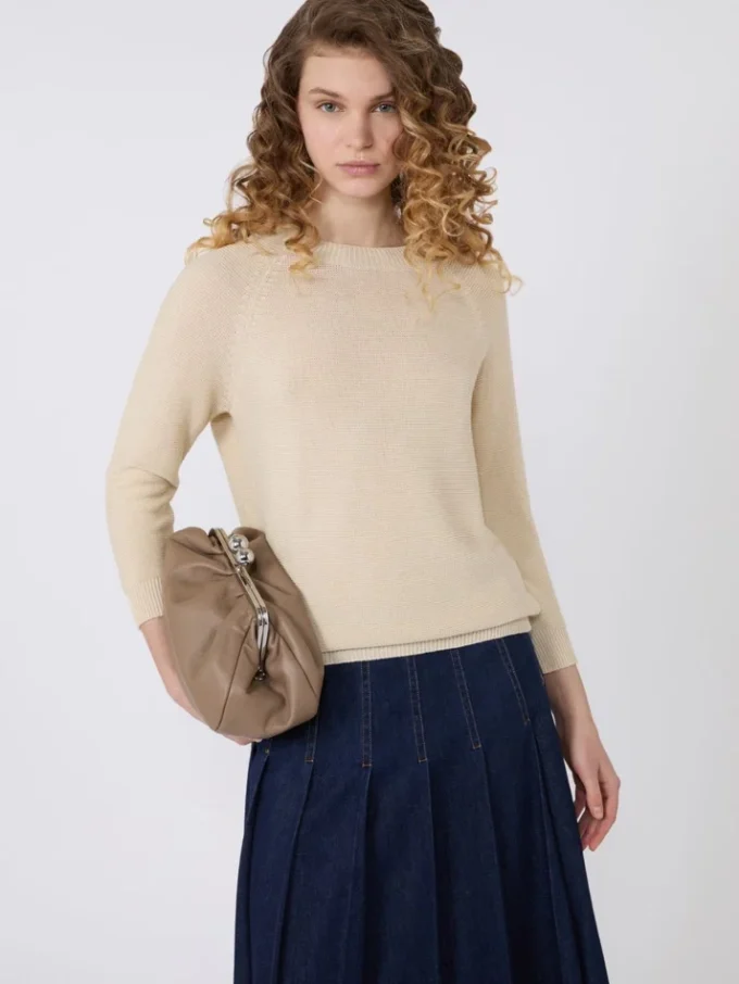 Cotton sweater, ecru
