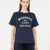Cotton t-shirt with graphic print, navy