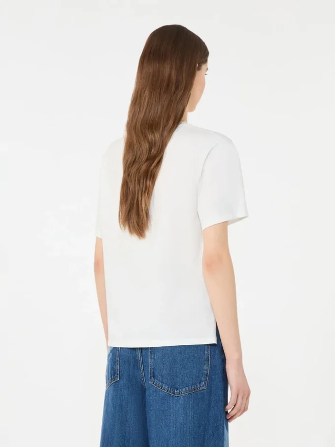 Cotton t-shirt with graphic print, white