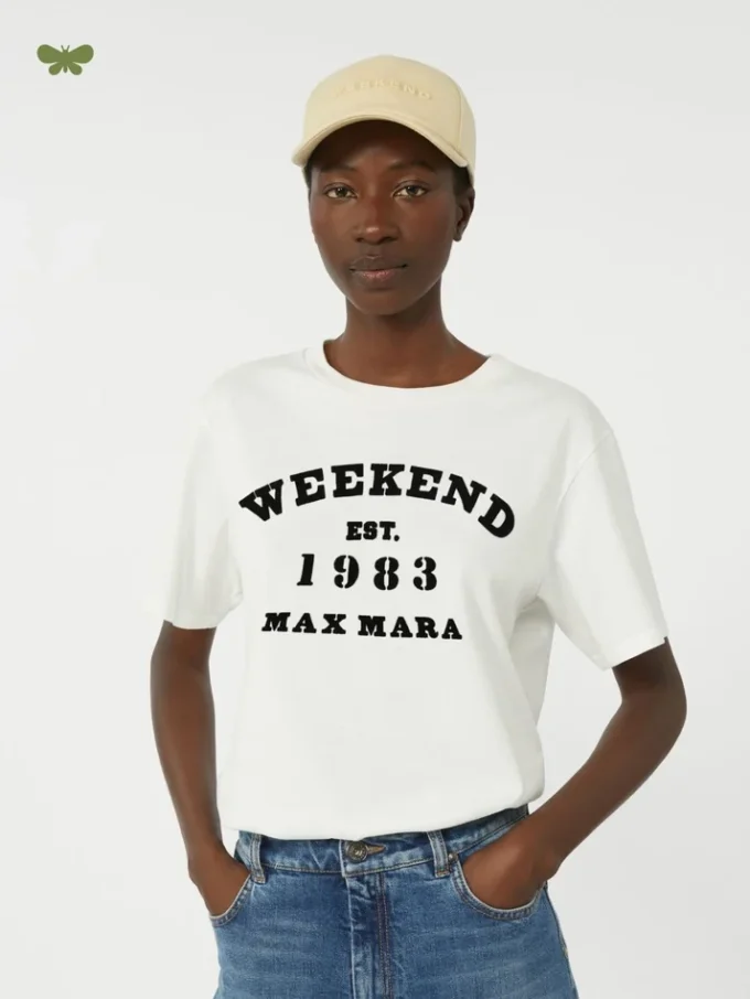 Cotton t-shirt with graphic print, white