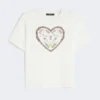 Cotton t-shirt with graphic print, white