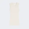 Cotton vest top, ecru