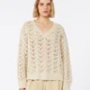 Cotton yarn and sequin sweater, beige Cotton yarn and sequin sweater, beige