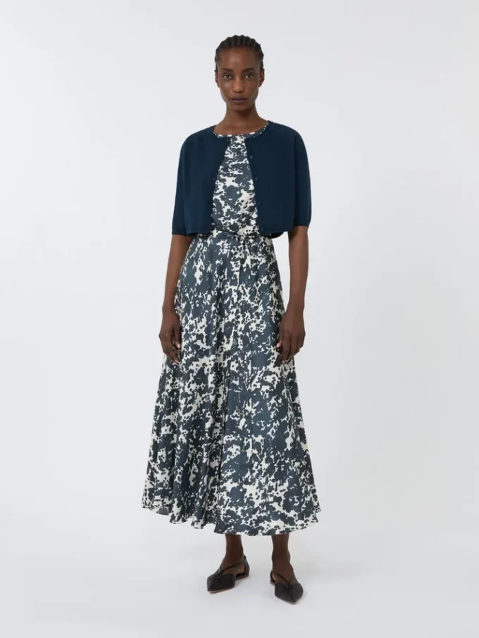 Cotton yarn shrug, ultramarine