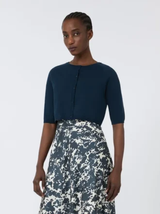 Cotton yarn shrug, ultramarine