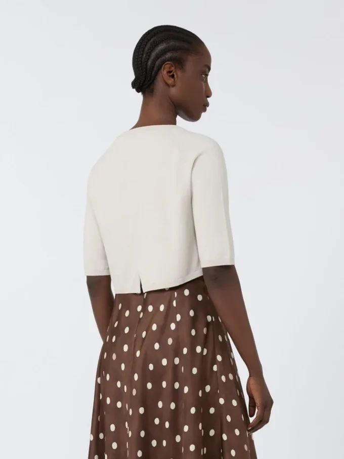 Cotton yarn shrug, white