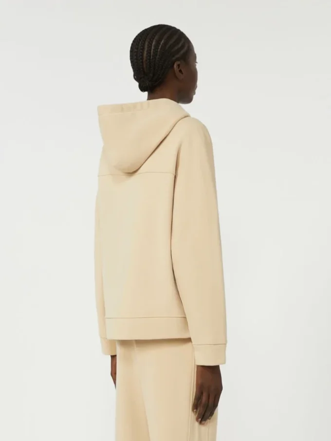 Cotton zip-up sweatshirt, sand