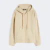 Cotton zip-up sweatshirt, sand