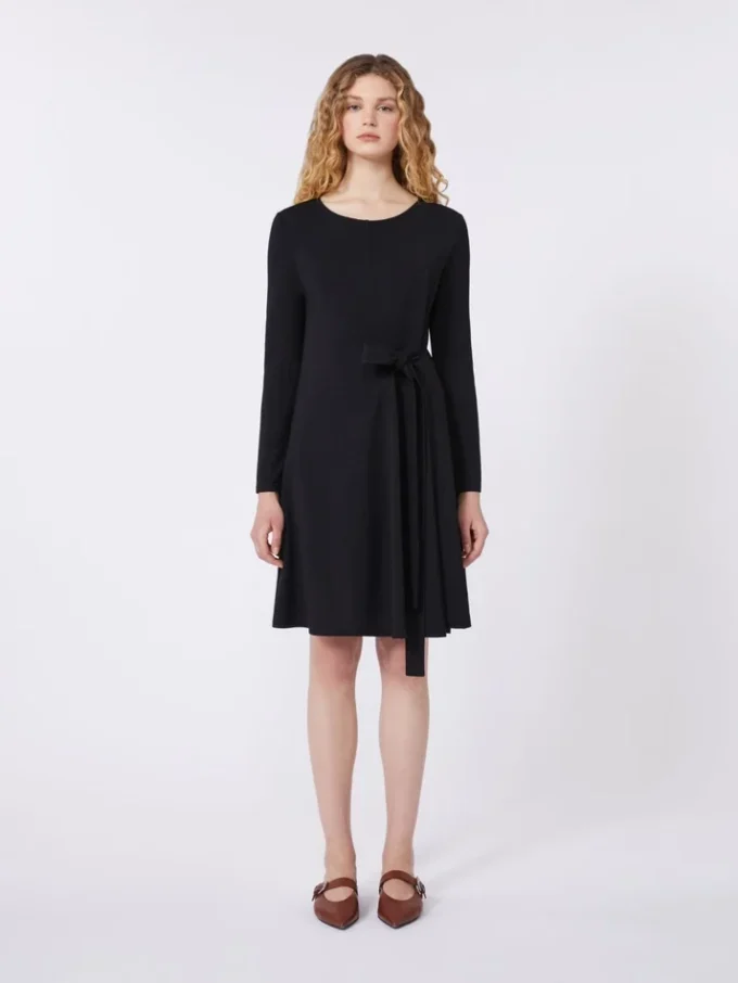 Crepe jersey dress, black