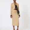 Cropped jacket in linen twill, camel Cropped jacket in linen twill, camel
