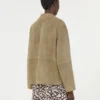 Cropped suede jacket, mud