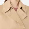 Cropped, water-repellent gabardine trench coat, beige