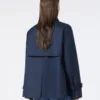 Cropped, water-repellent gabardine trench coat, navy