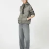Padded water-repellent canvas hooded jacket, medium grey Padded water-repellent canvas hooded jacket, medium grey