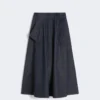 Denim-look cotton midi skirt, midnightblue