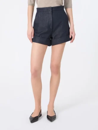 Denim-look cotton shorts, midnightblue